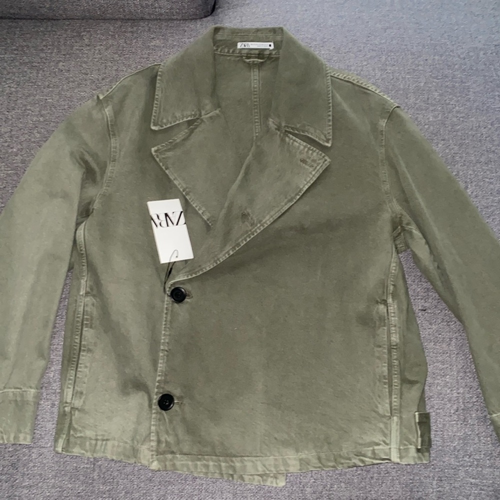 Short Washed Trench Coat
